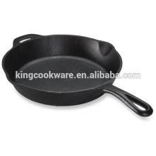 Pre seasoned cast iron skillet fry pan with 2 handle eco friendly